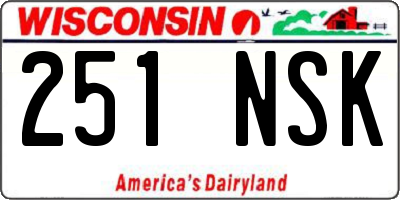 WI license plate 251NSK