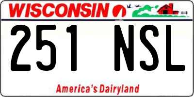 WI license plate 251NSL