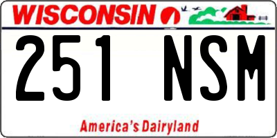 WI license plate 251NSM
