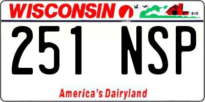 WI license plate 251NSP