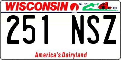 WI license plate 251NSZ
