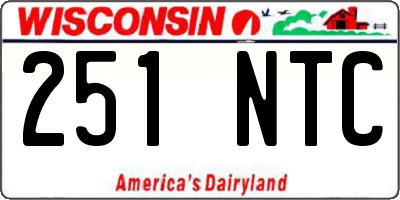 WI license plate 251NTC