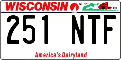 WI license plate 251NTF