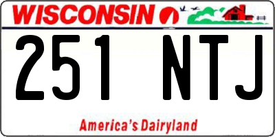 WI license plate 251NTJ