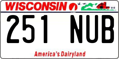 WI license plate 251NUB