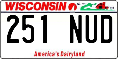 WI license plate 251NUD