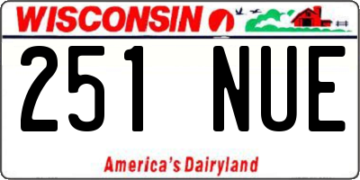 WI license plate 251NUE