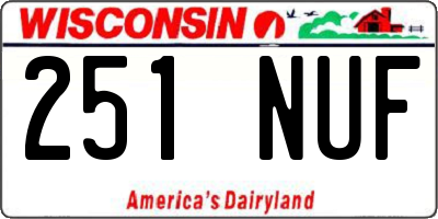 WI license plate 251NUF
