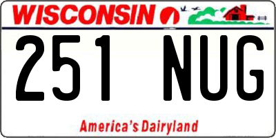 WI license plate 251NUG