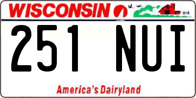 WI license plate 251NUI