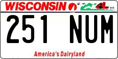WI license plate 251NUM