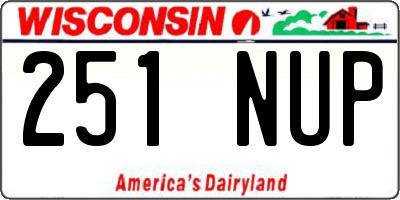 WI license plate 251NUP