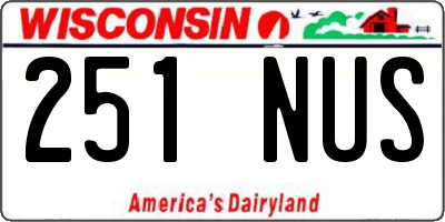 WI license plate 251NUS