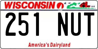 WI license plate 251NUT