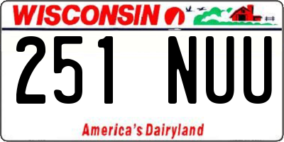 WI license plate 251NUU