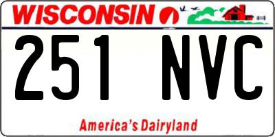WI license plate 251NVC