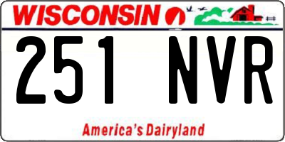 WI license plate 251NVR