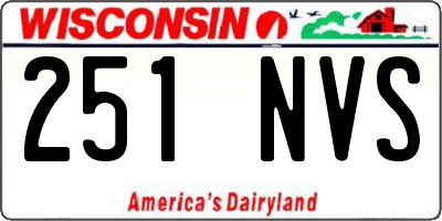 WI license plate 251NVS