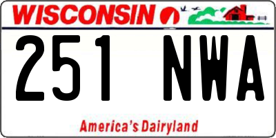 WI license plate 251NWA