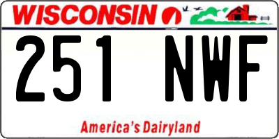 WI license plate 251NWF
