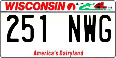 WI license plate 251NWG