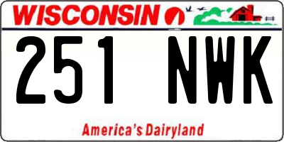 WI license plate 251NWK