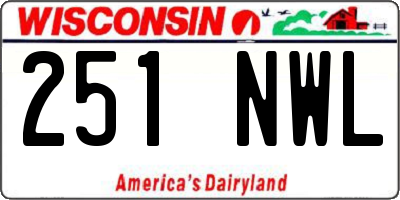 WI license plate 251NWL