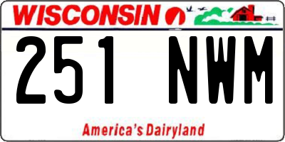 WI license plate 251NWM