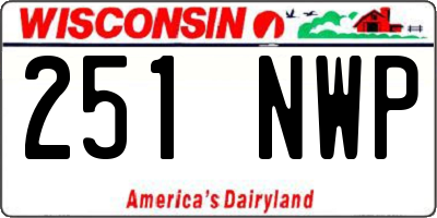 WI license plate 251NWP