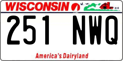 WI license plate 251NWQ