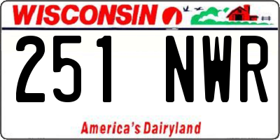 WI license plate 251NWR