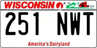 WI license plate 251NWT