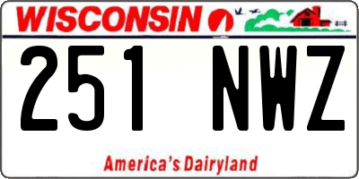 WI license plate 251NWZ