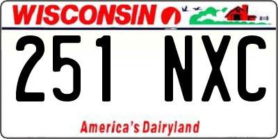 WI license plate 251NXC
