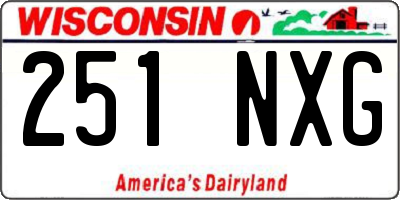 WI license plate 251NXG