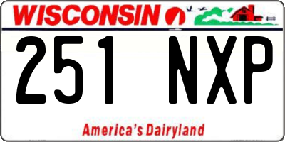 WI license plate 251NXP