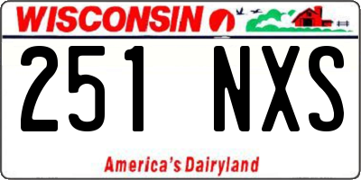 WI license plate 251NXS