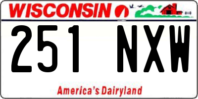 WI license plate 251NXW
