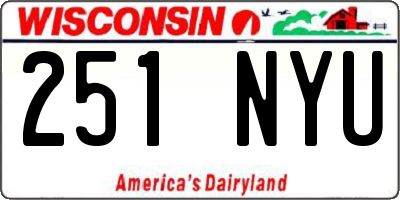 WI license plate 251NYU