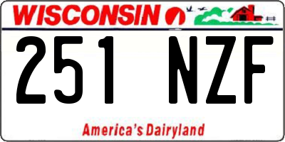 WI license plate 251NZF