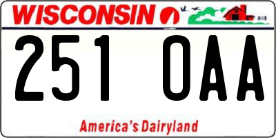 WI license plate 251OAA