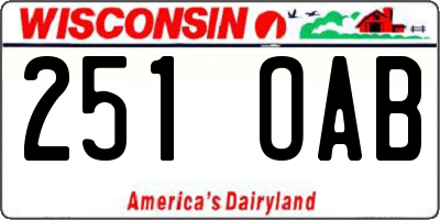 WI license plate 251OAB