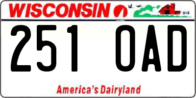 WI license plate 251OAD