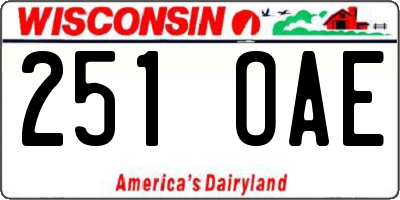WI license plate 251OAE