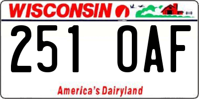 WI license plate 251OAF