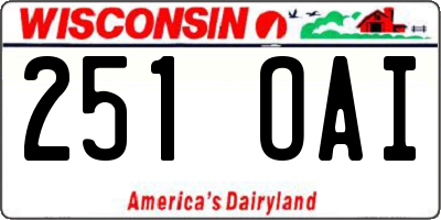 WI license plate 251OAI