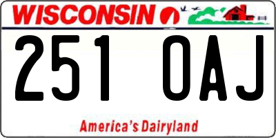 WI license plate 251OAJ