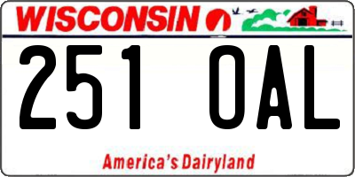 WI license plate 251OAL