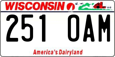 WI license plate 251OAM