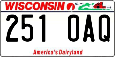 WI license plate 251OAQ